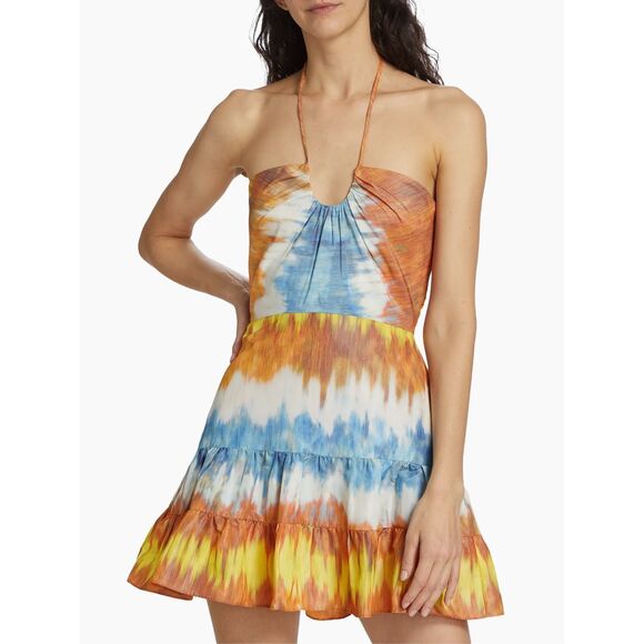 Alexis Naim Dyed Halterneck Minidress in Desert Indigo Size XL $695 - Picture 1 of 11